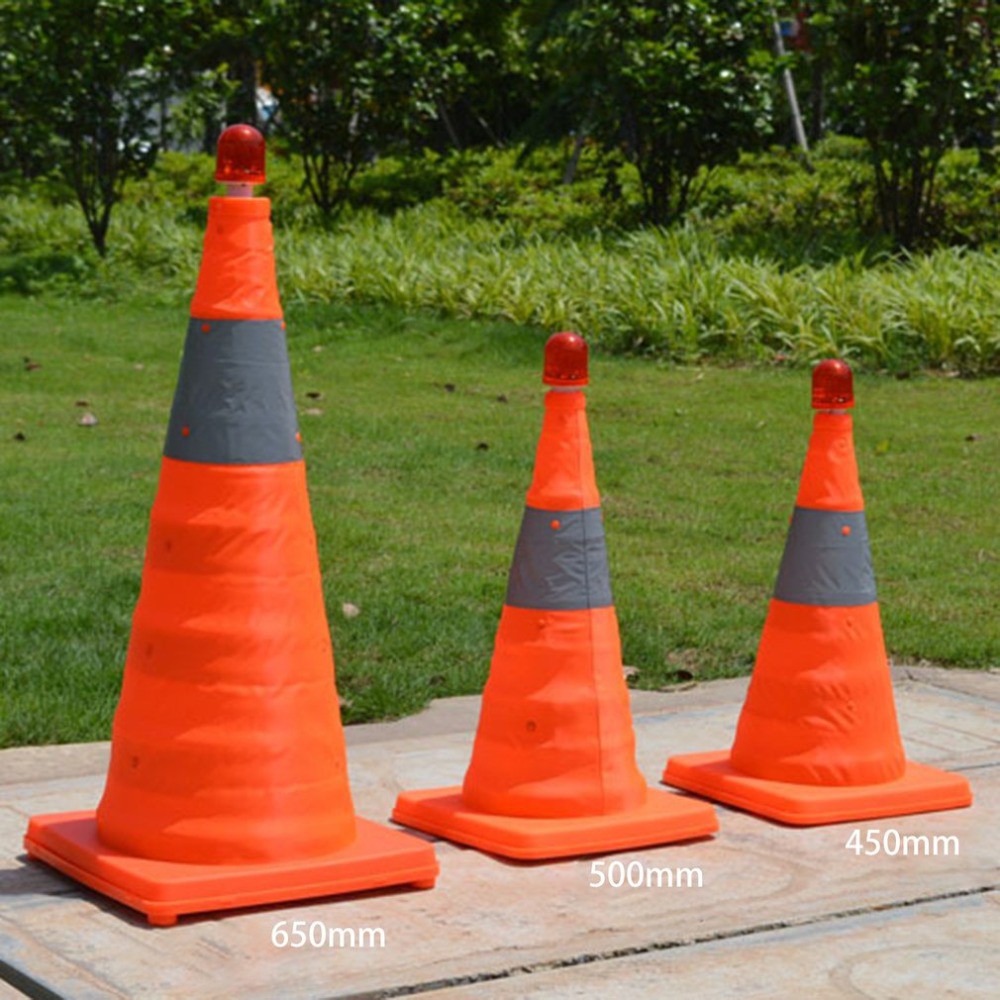 H40CM/ H50CM/ 70CM FOLDABLE SAFETY TRAFFIC CONE WITH/WITHOUT RED WARNING LIGHT Shopee Malaysia