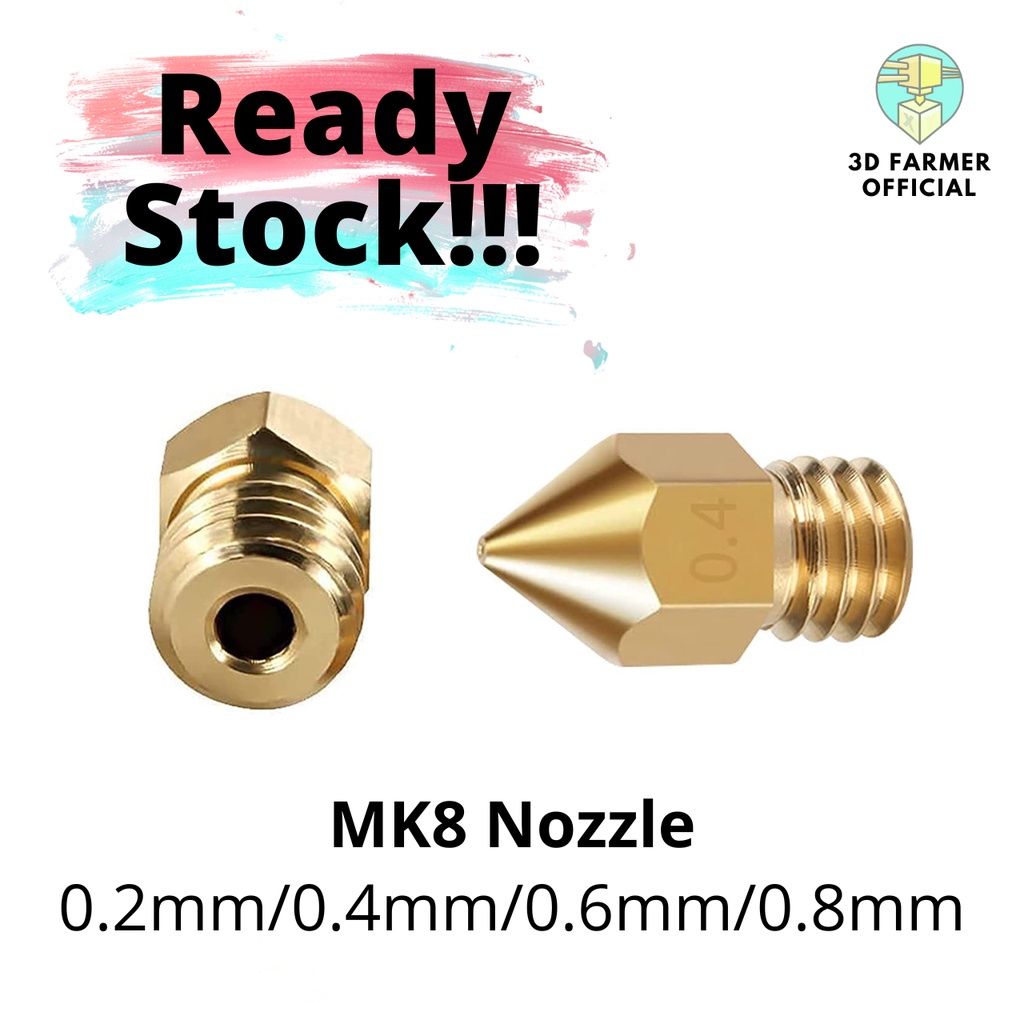 Kweiny 3D-Drucker Düsen Set – 10 Stück, M7 Gewinde, 0.2mm Bis 1.0mm, Messing, Für MK10 Hotend