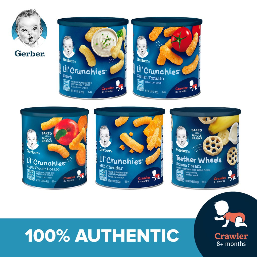 baby cream Gerber Lil Crunchies 42g ( Ranch / Apple Sweet Potato / Mild ...