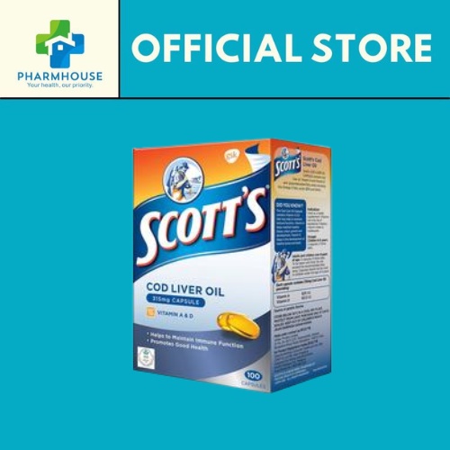 SCOTT'S COD LIVER OIL 315MG 100'S(EXP:30/6/23) TWIN PACK (EXP:30/6/23 ...