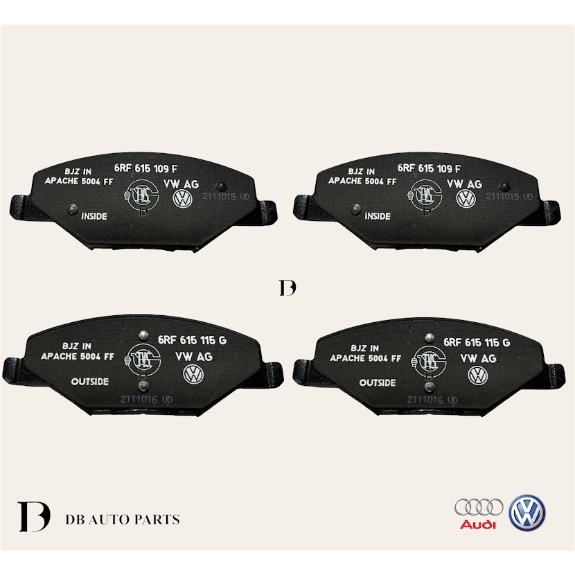 100% ORIGINAL VOLKSWAGEN POLO SALOON 1.6 FRONT BRAKE PADS (6RU698151B ...