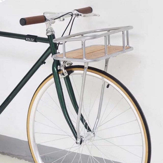 READYSTOCK Front Rack Basket Panier Wooden Vintage Bicycle Rack