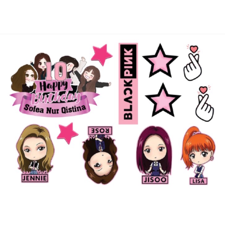 BLACKPINK CHIBI Cake Topper Cupcake Topper Kek Topper | Shopee Malaysia