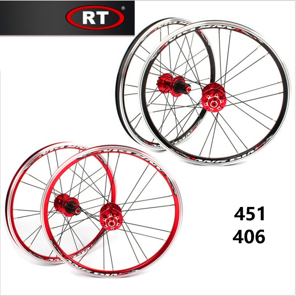 Original RT Folding Bike Wheel 451/406 7-12 Speed Bicycle Wheel Set ...