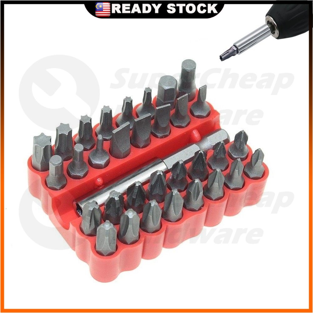 33pcs Screwdriver Bit Socket Driver Bit Set Hex Star Torx Philips Cross ...