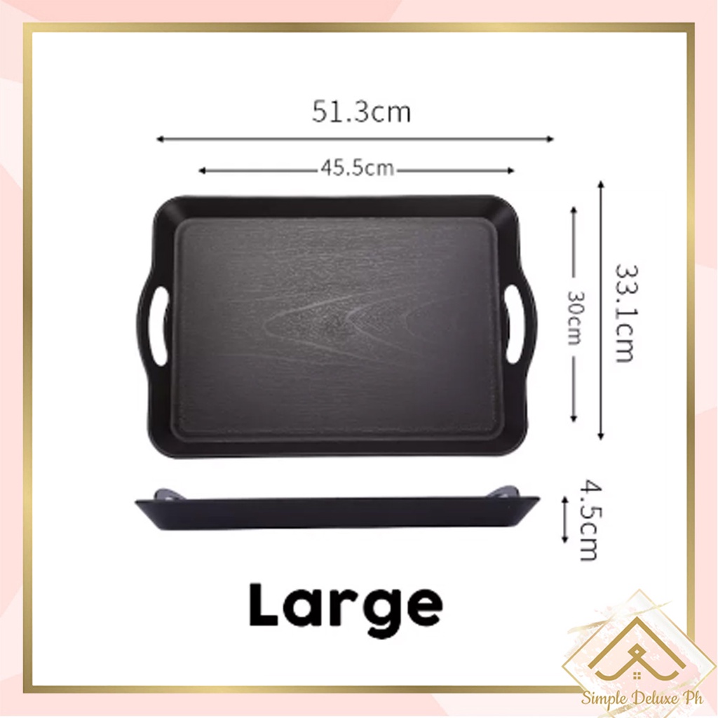 Serving Tray High Quality Plastic Serving Tray SML Black & White Wood