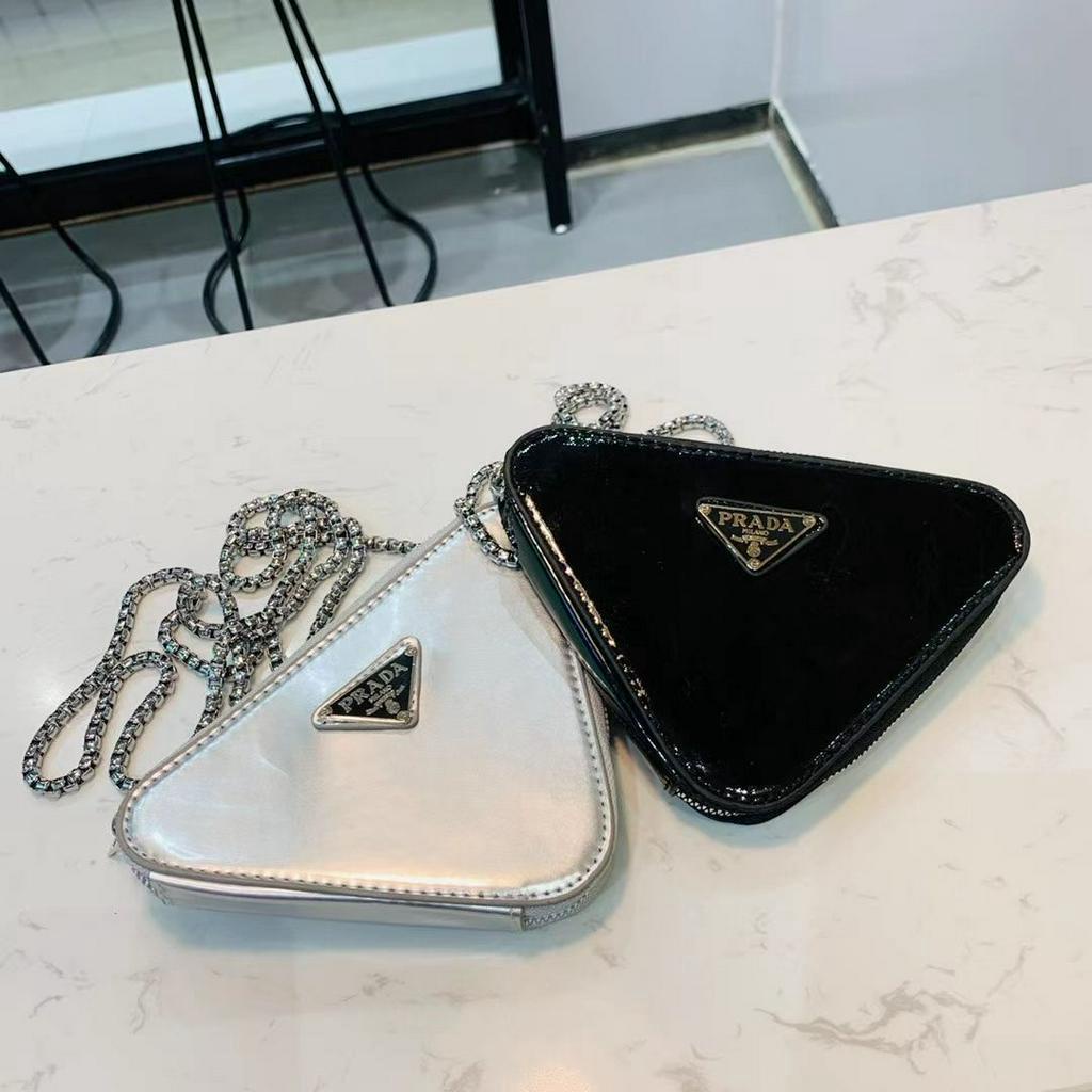 Silver triangle online bag