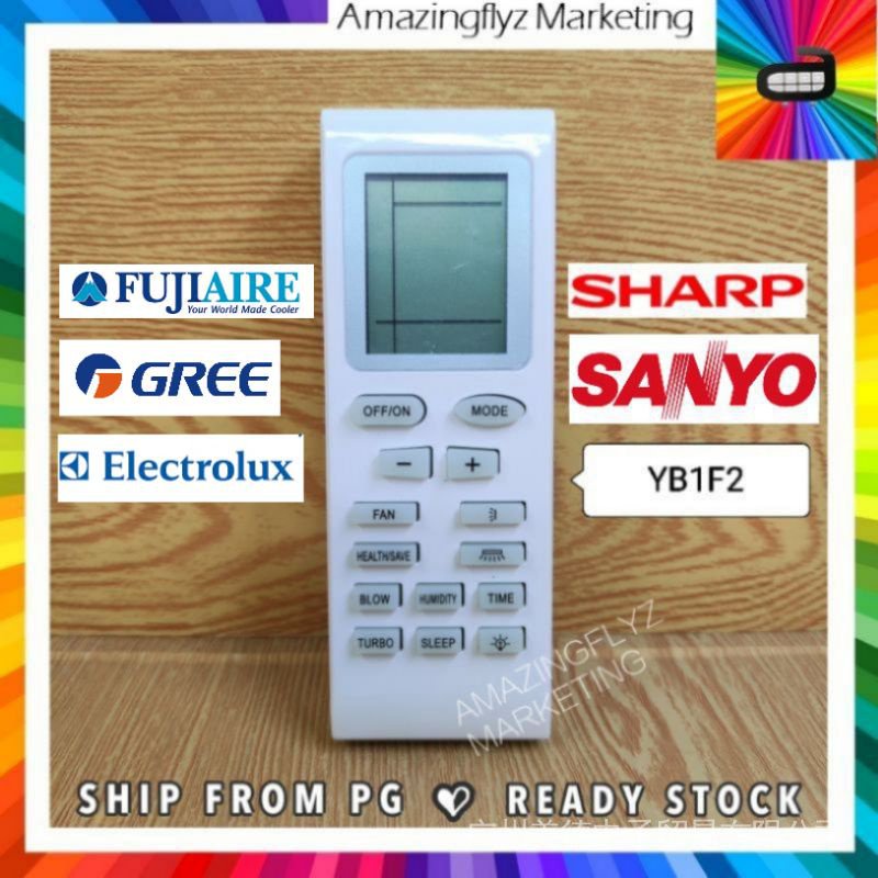 Sharp/ Sanyo/fujiaire/Gree/ Electrolux air cond remote control yb1f2