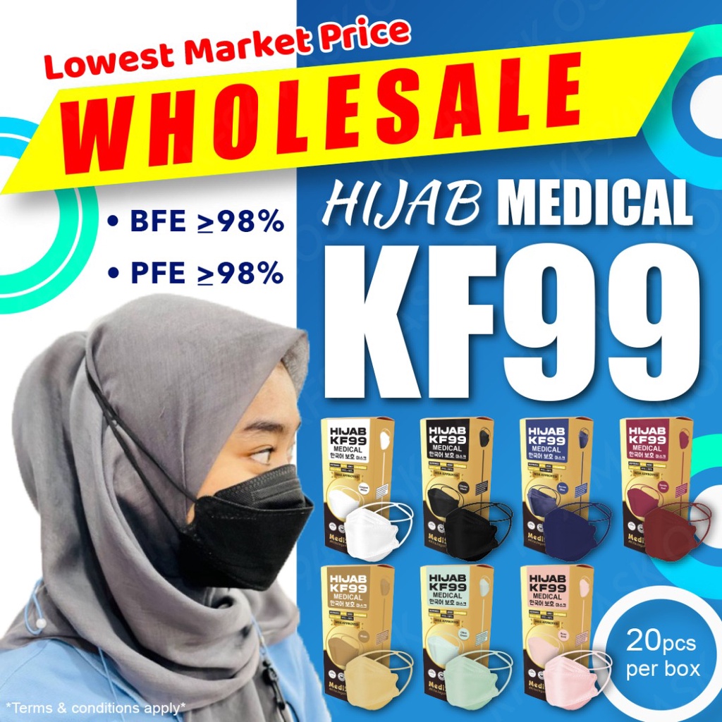 [Wholesale] KF94 Mask 20pcs 4ply Mask Hijab Mask KF99 Face Mask