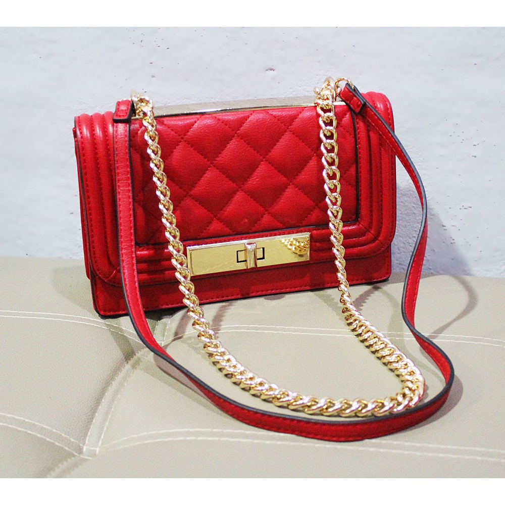 Aldo Derogali Chained Handbag Crossbody Red Shopee Malaysia