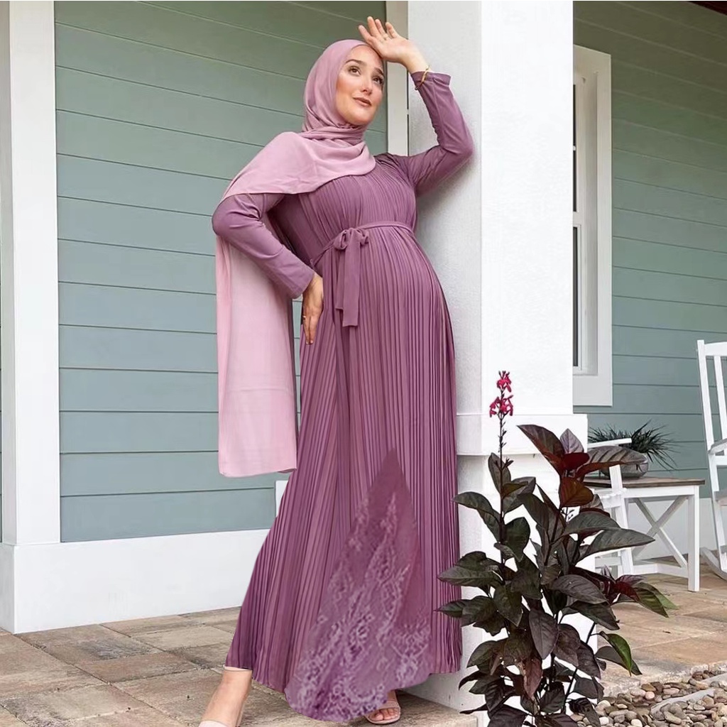 Plum Front Split Chiffon Abaya