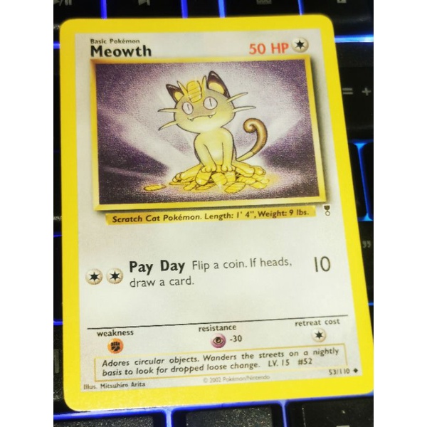 Colourless Type - Pokemon Card Vintage - Meowth Legendary Collection ...