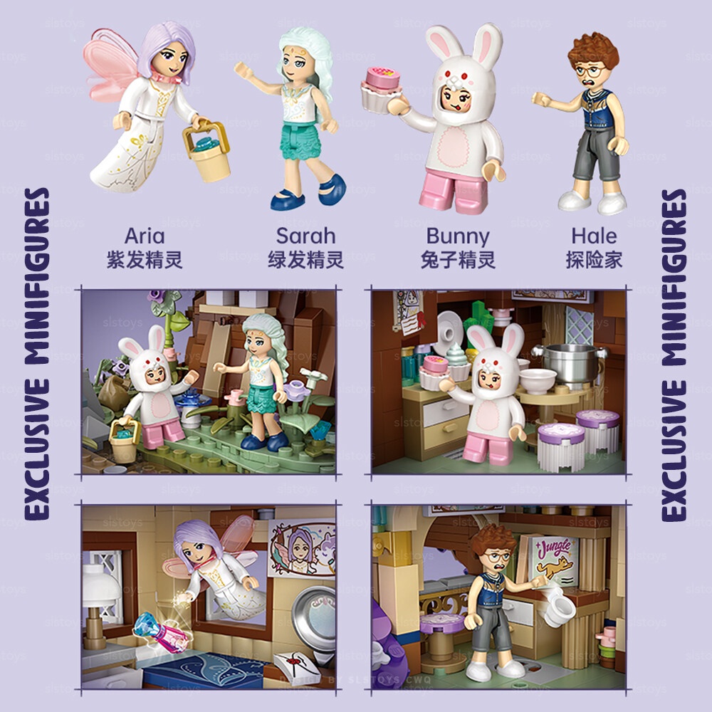 LOZ IDEAS 1065 Mini Block Elves Purple Tree House Elf Fairy Tale ...