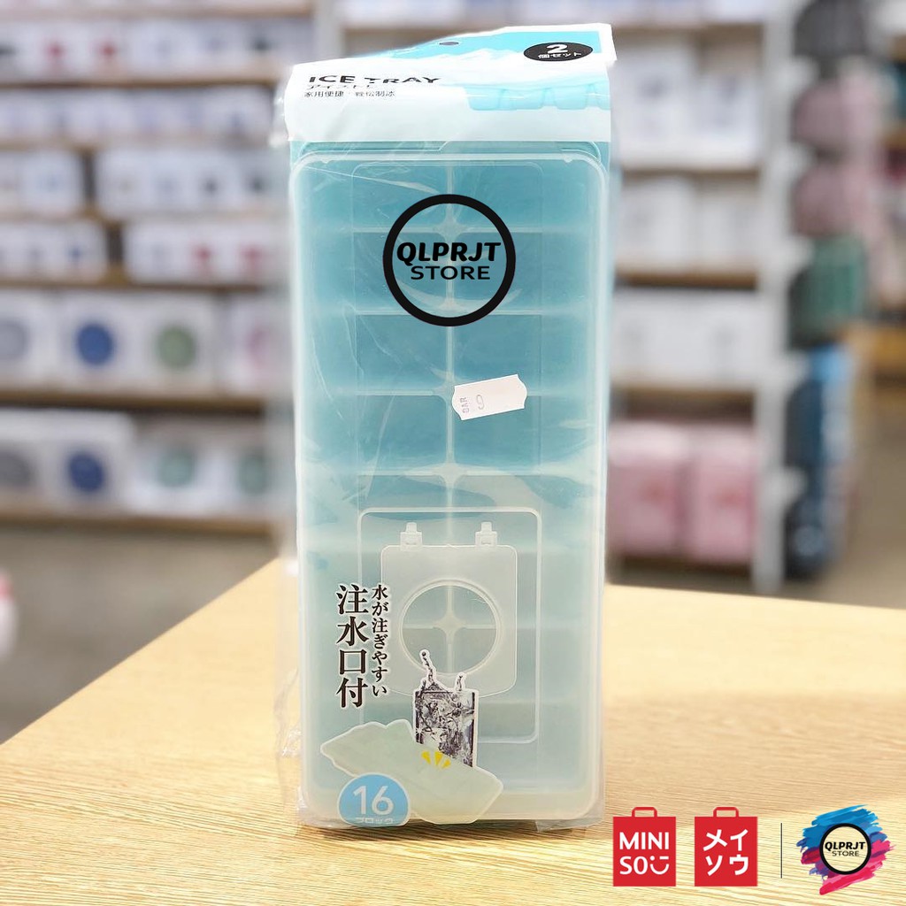 Ice Cube Mold with Cover contains 2 By MINISO JAPAN | Shopee Malaysia