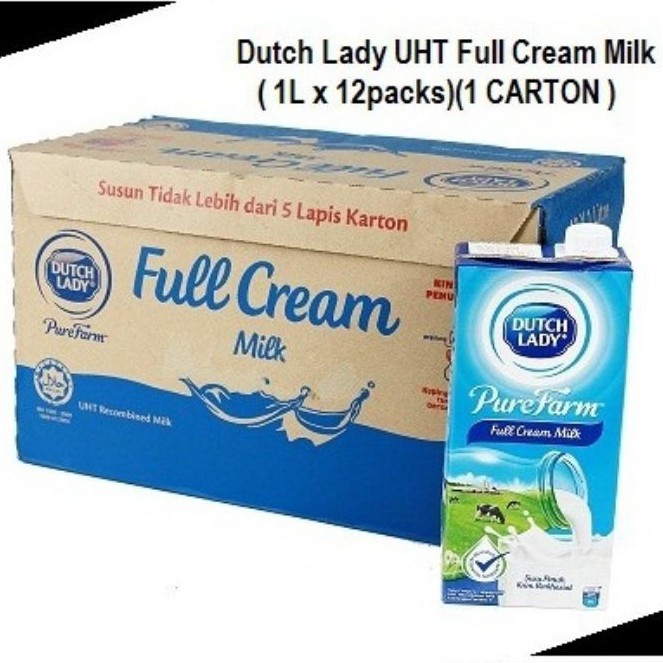 HARGA BORONG!!!Dutch Lady Purefarm Uht Milk (1L x 12)(1Carton)[Full