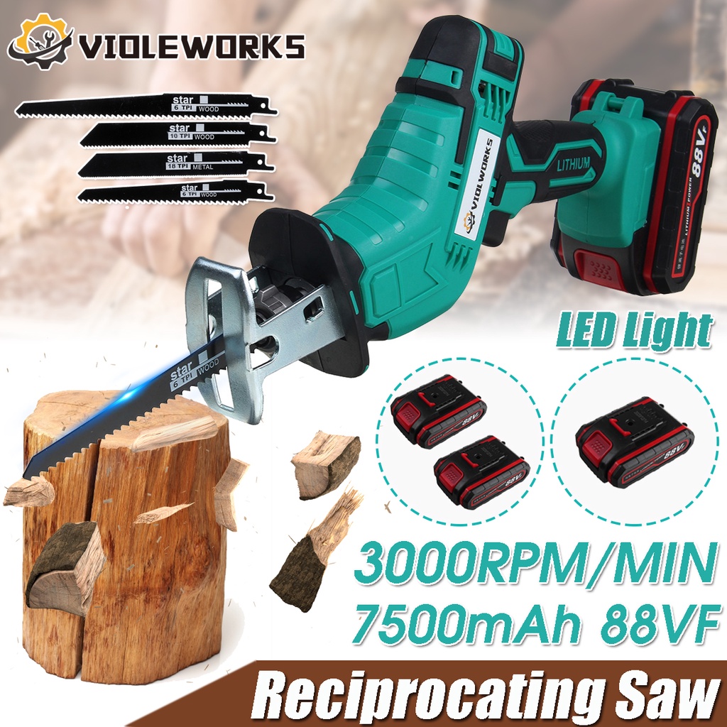 88VF Cordless Electric Reciprocating Saw Variable Speed Metal Wood ...