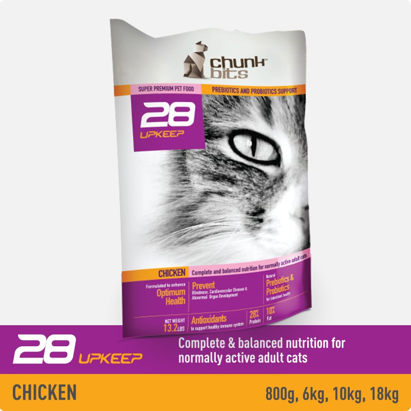 Chunk Bits 10Kg Upkeep 28 Chicken Dry Cat Food | Shopee Malaysia