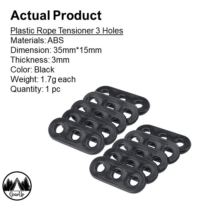 GearUp Paracord Rope Tensioner Aluminium Plastic 2 holes 3 holes ...
