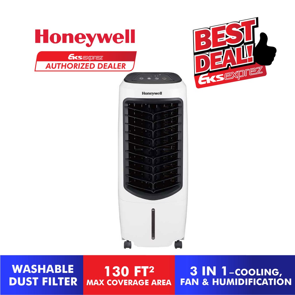 Honeywell TC10PEU Indoor Portable Evaporative Tower Air Cooler With Fan