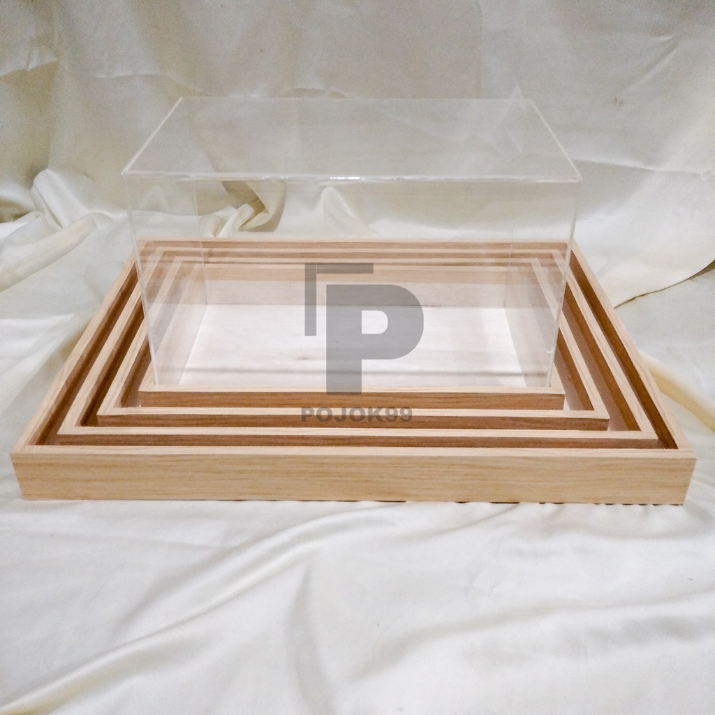 KAYU 3 Motif Wooden sticker Tray + Mica 20cm (new sticker) | Shopee ...