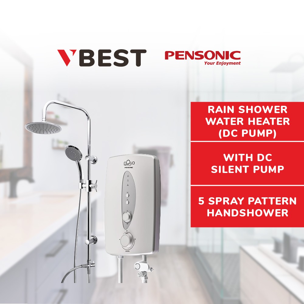 PENSONIC Rain Shower Water Heater with DC Pump PWH1001SPR Shopee