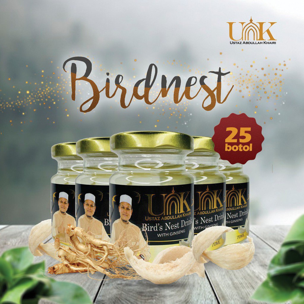 BIRD'S NEST DRINK UAK / MINUMAN KESIHATAN SARANG BURUNG UAK (25 BOTOL