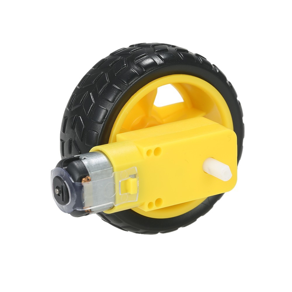 DC Gear Motor Tire Wheel for Arduino DC 3V-6V Smart Car DIY Project ...