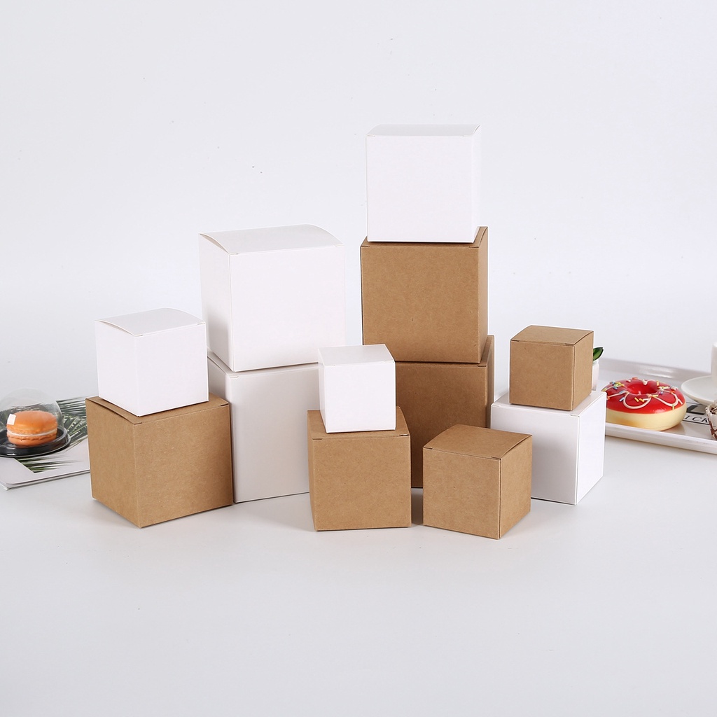 10pcs Square Packaging Box Digital Electronic Square Gift Box Kraft ...