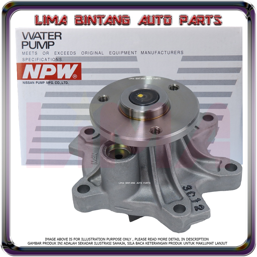 Toyota Vios NCP42 , NCP93 , NCP150 1.5 1NZFE Engine Water Pump NPW