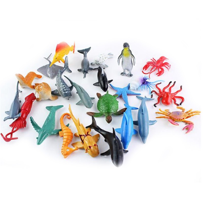 Ocean Animals Figure Plastic Sea Creatures Model Toys Dolphin Turtle ...