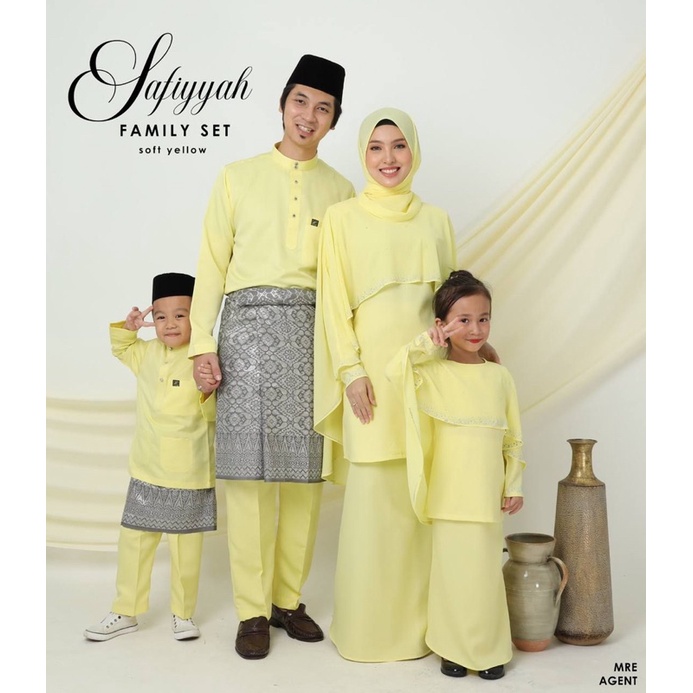 SET FAMILY WARNA YELLOW | BAJU KURUNG MODEN SAFIYYAH | BAJU RAYA ...