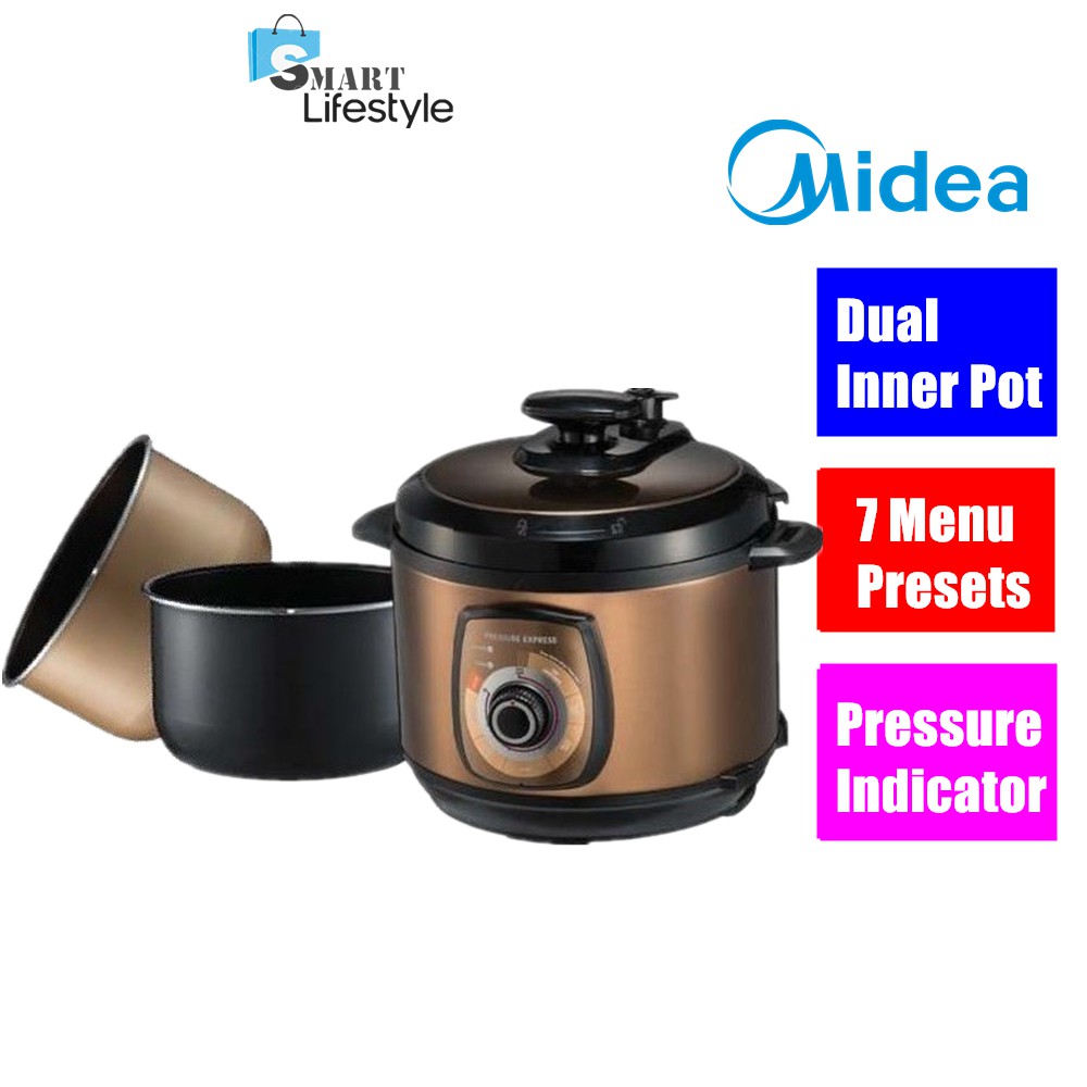 Midea Pressure Cooker With Dual Inner Pot (5.0L) MYCH502A Shopee