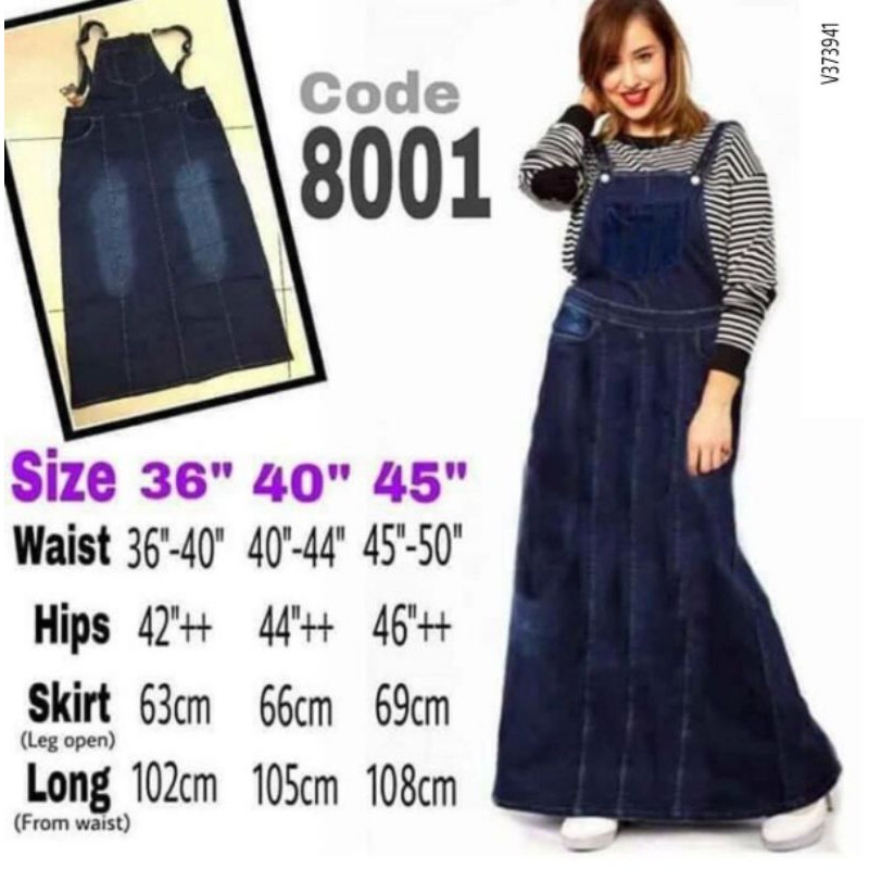🌈PLUS SIZE OVERALL SKIRT JEANS💯 Shopee Malaysia