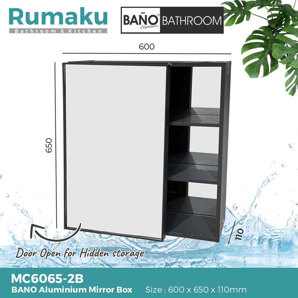 BANOVA Bathroom Aluminium Mirror Box Cosmetic Storage Mirror Box