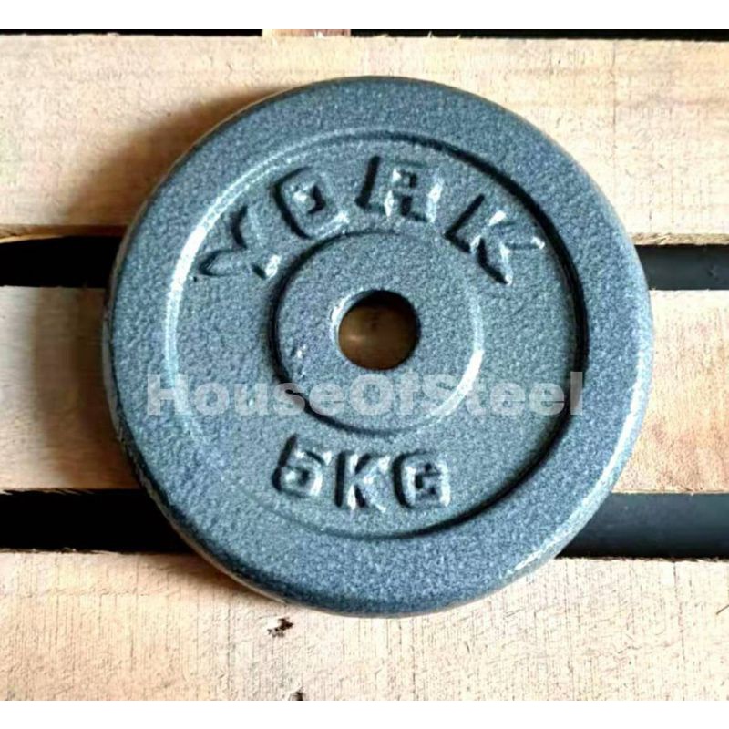 YORK 5kg Cast Iron Hammer tone Weight Plate 5kg Shopee Malaysia