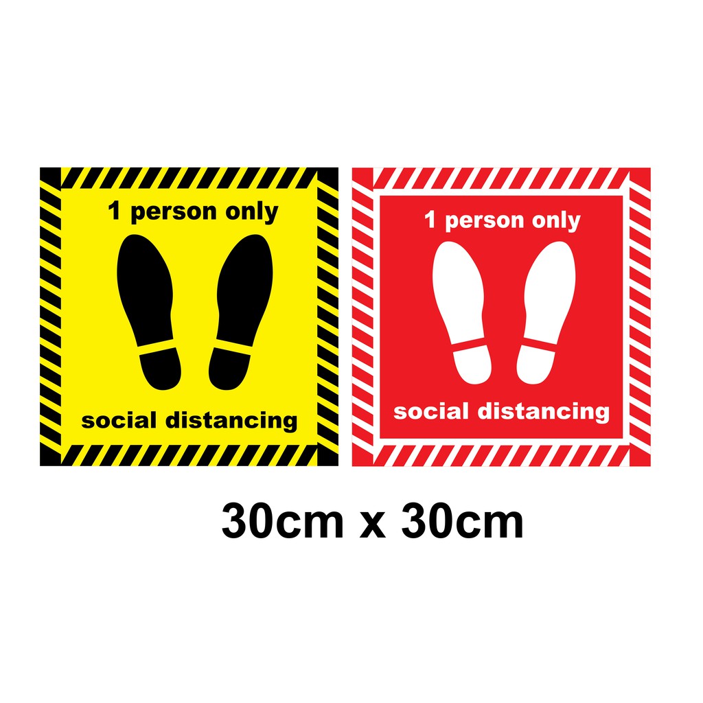 MCO SOP sticker Social Distancing Caution Sticker Floor Sticker ...