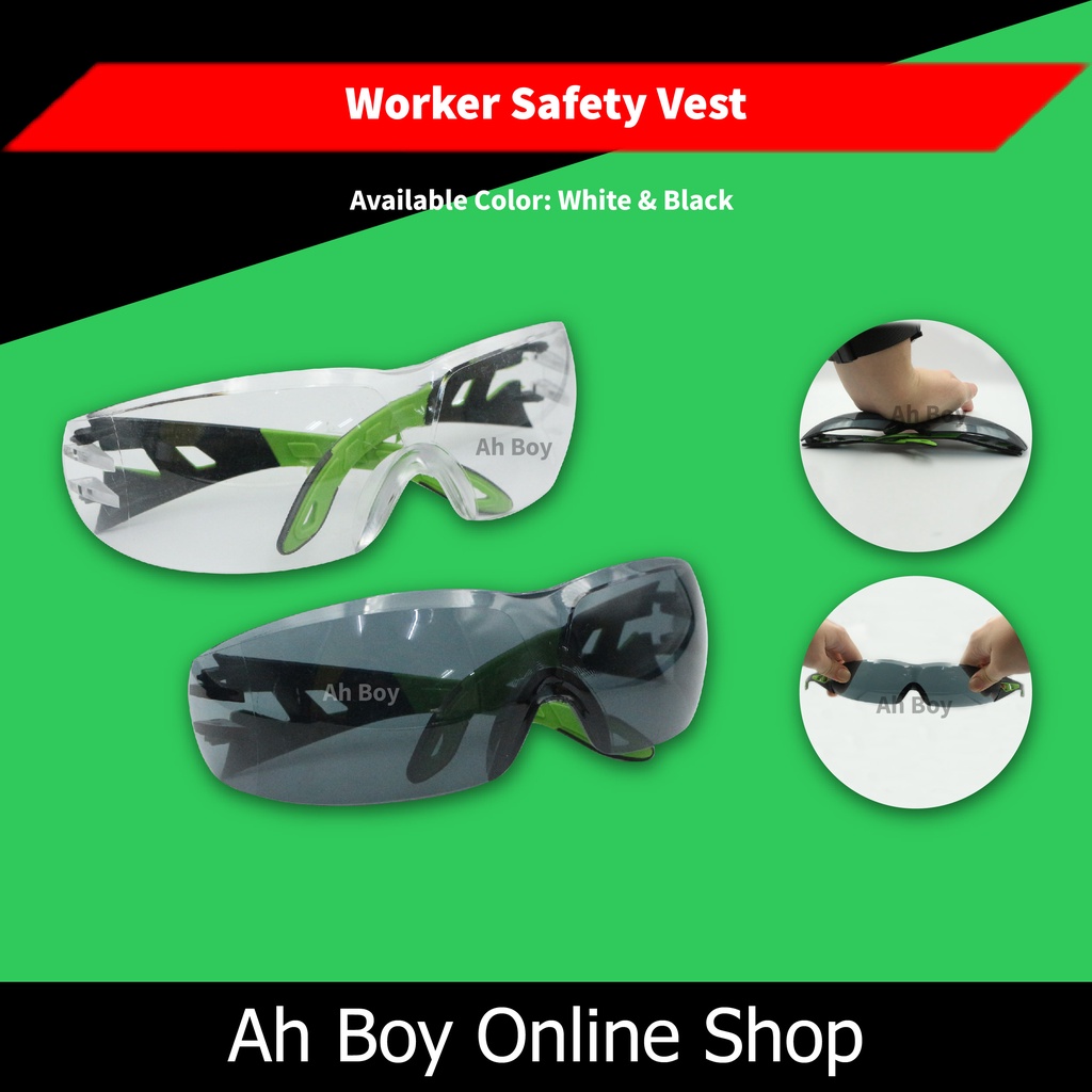 Clear or Black Factory Work Safety Goggles Eye Protection