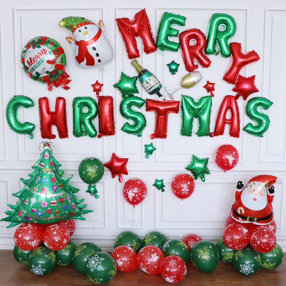 15Pcs Merry Christmas Balloons Santa Claus Elk Christmas Tree Latex Balloons Christmas Party Decorations For Home Xmas Globos Navidad New Year I.118975891