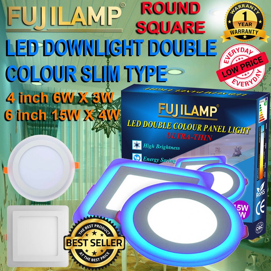 [local seller] Double Color LED Panel Light Round Square (15+4w)(6+3w ...