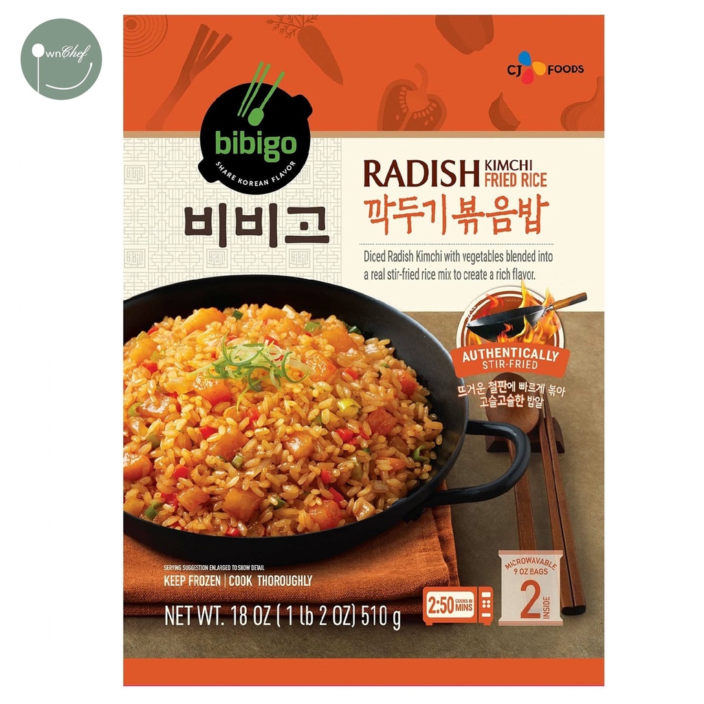 Korean CJ Bibigo Fried Rice with Beef & Cubed Radish Kimchi 410g
