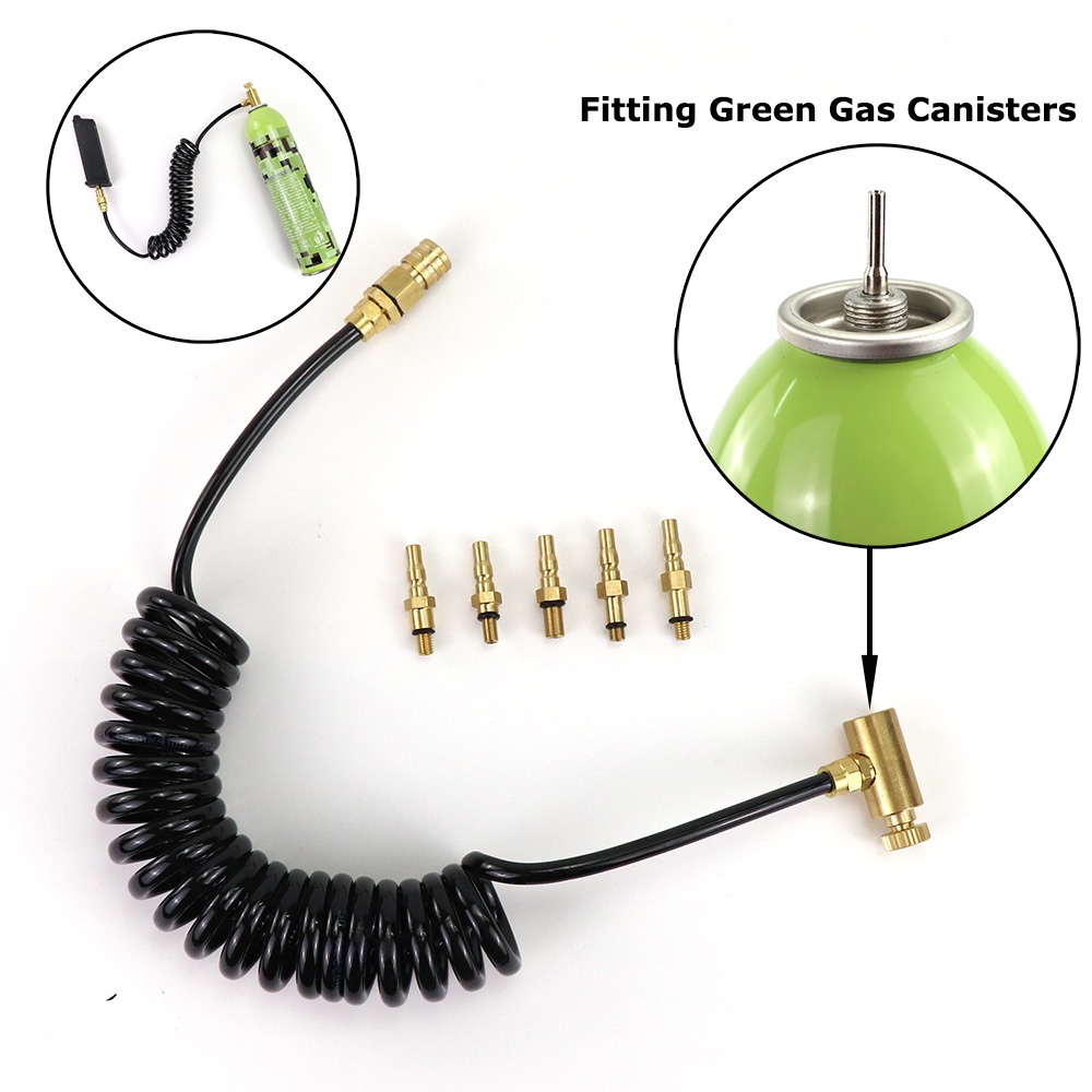 Airsoft Adapter Set for Green Gas Canisters with Coil Hose Shopee Malaysia