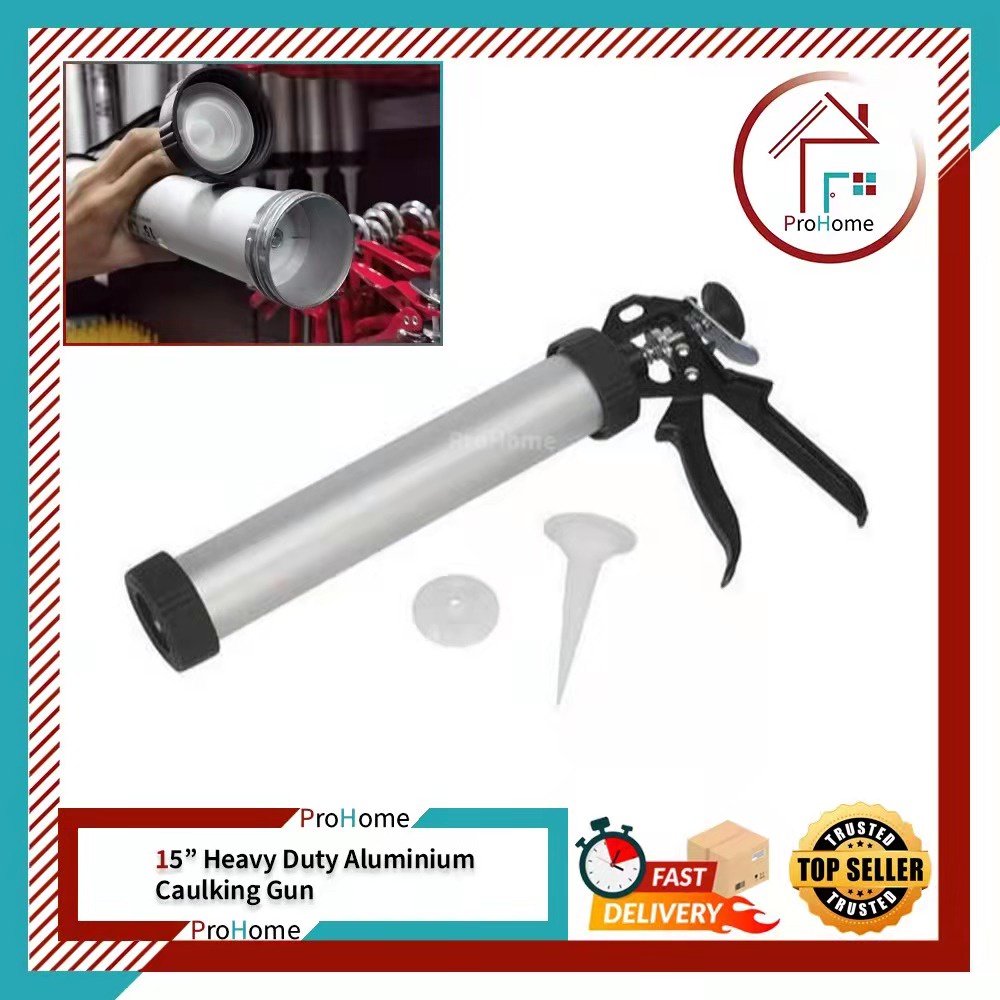 15 Heavy Duty Aluminium Caulking Gun Silicone Gun For Catridge Caulk Tool And Pressing Inject 7817