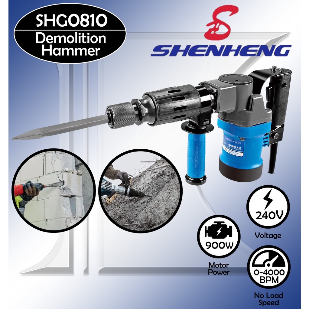 ShenHeng Demolition Hammer SHG0810 900W Floor/Wall Tile Removal ...