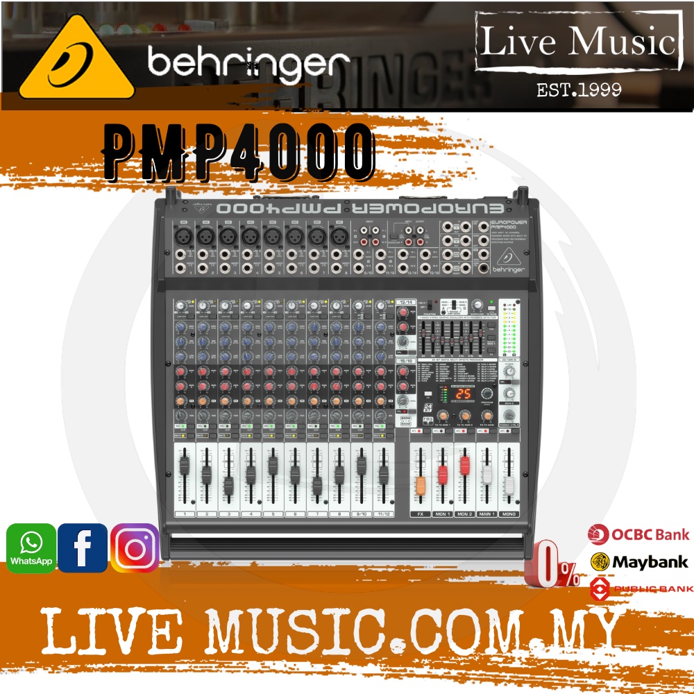 Behringer Europower PMP4000 16channel 1600Watt Powered Mixer ( PMP