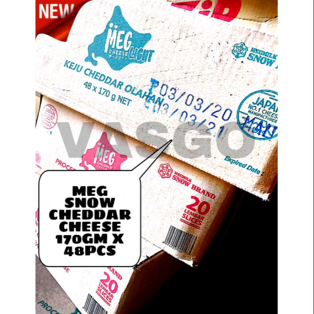 (CARTON)MEG Cheddar Cheese Light 170g Keju Cheddar Processed Cheddar
