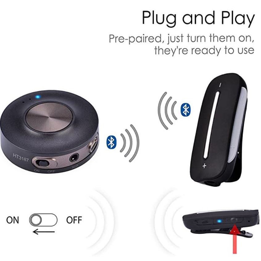 Avantree Bluetooth transmitter for TV,connect low latency wireless adapter  to headphones, Priva II 