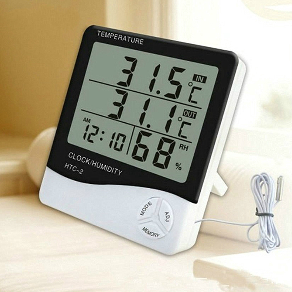 LCD Electronic Digital Temperature Humidity Meter Indoor Outdoor ...