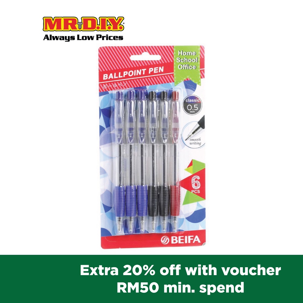 BEIFA Ballpoint Pen (0.5mm x 6 Pcs) Shopee Malaysia