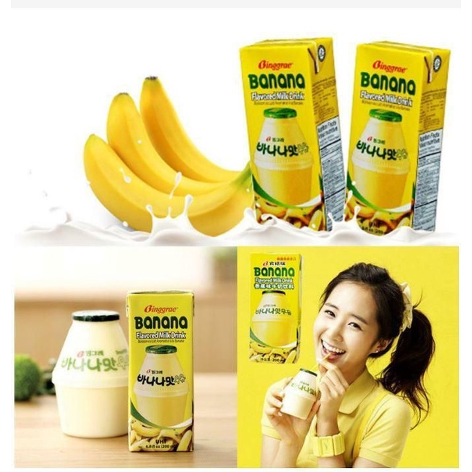 Binggrae Banana Melon Strawberry Lychee Peach Milk 200ml | Shopee Malaysia