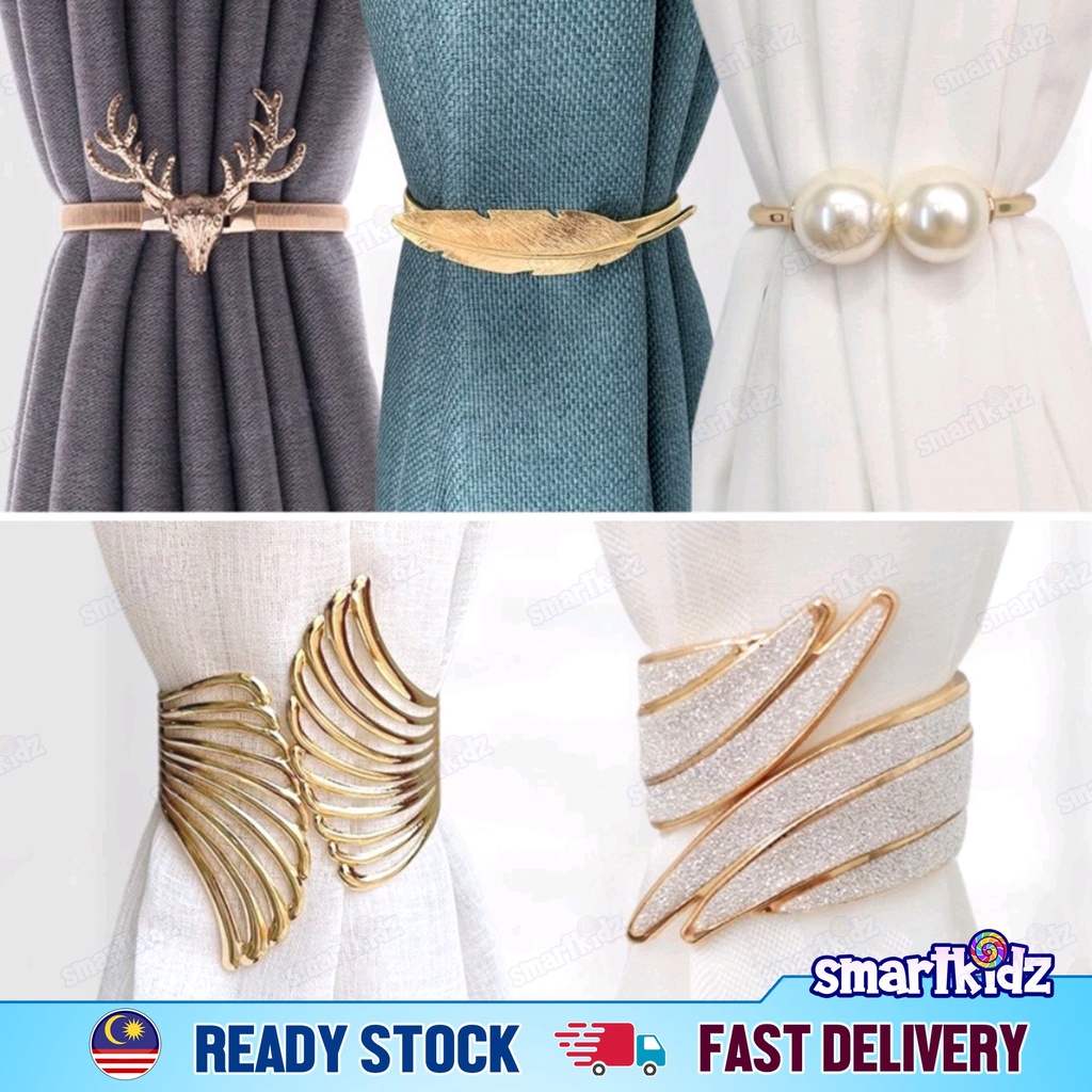 [1pcs] Curtain Metal Tiebacks Langsir Tirai Tiebacks Elegant Design